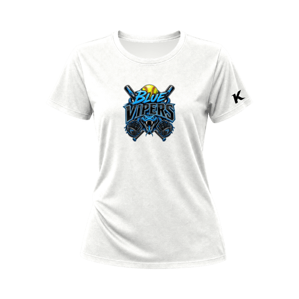 Softball Minors–McCoy Blue Vipers Women's Relaxed Jersey Tee – White – front mockup