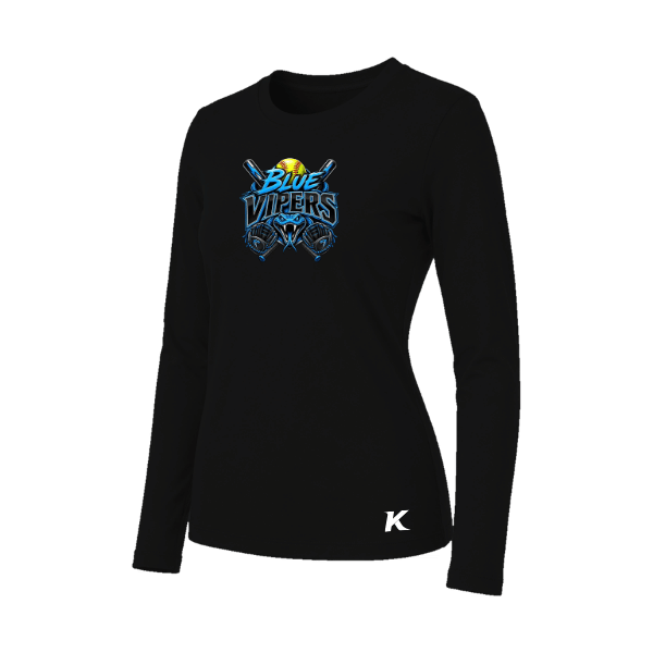 Softball Minors–McCoy Blue Vipers Women's Jersey Long-Sleeve Tee – Black – front mockup