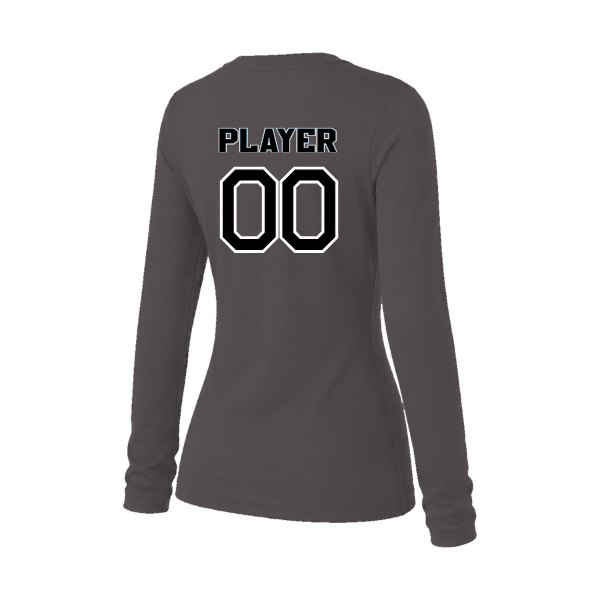 Softball Minors–McCoy Blue Vipers Women's Jersey Long-Sleeve Tee – Dark Gray Heather – back mockup