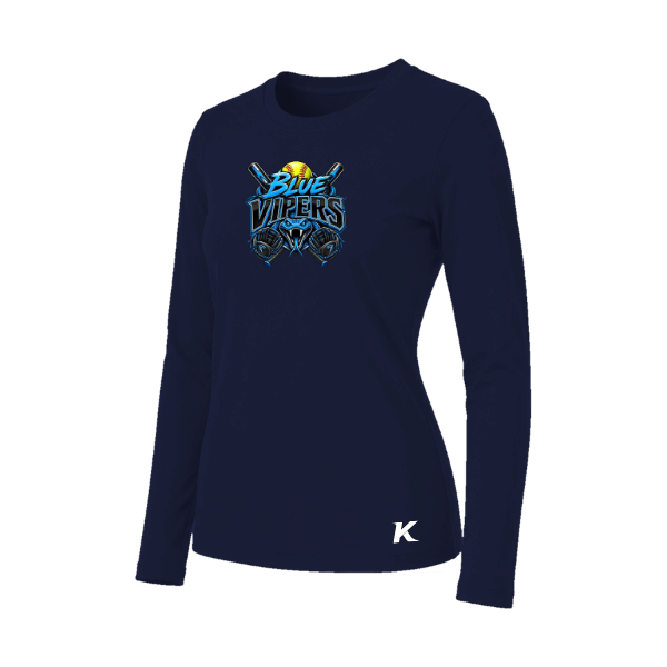 Softball Minors–McCoy Blue Vipers Women's Jersey Long-Sleeve Tee – Navy – front mockup