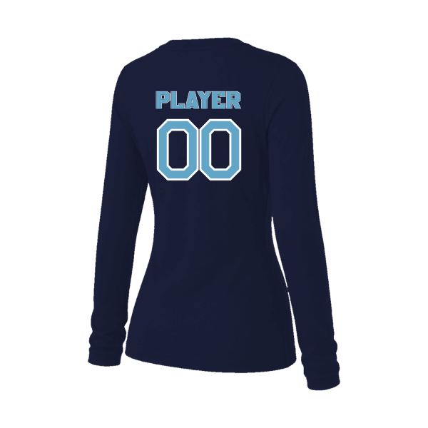 Softball Minors–McCoy Blue Vipers Women's Jersey Long-Sleeve Tee – Navy – back mockup