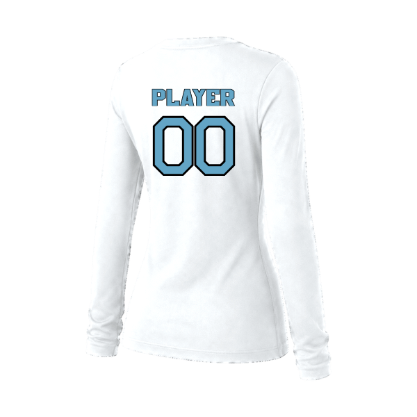 Softball Minors–McCoy Blue Vipers Women's Jersey Long-Sleeve Tee – White – back mockup