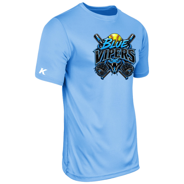 Softball Minors–McCoy Blue Vipers Vision Performance Short-Sleeve Tee – Light Blue – front mockup