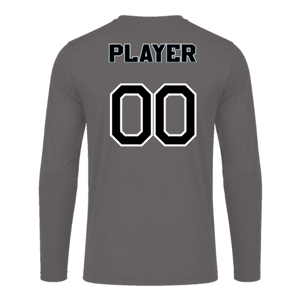 Softball Minors–McCoy Blue Vipers Vision Performance Long-Sleeve Tee – Charcoal – back mockup
