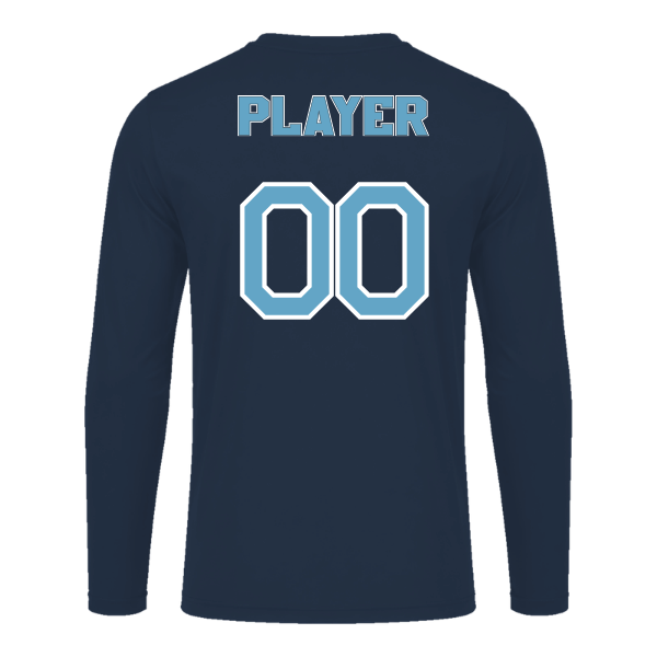 Softball Minors–McCoy Blue Vipers Vision Performance Long-Sleeve Tee – Navy – back mockup