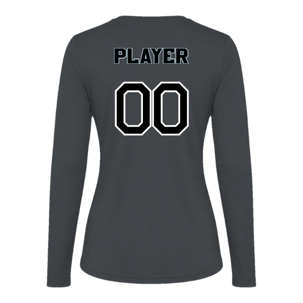 Softball Minors–McCoy Blue Vipers Vision Women's Performance Long-Sleeve Tee – Charcoal – back mockup