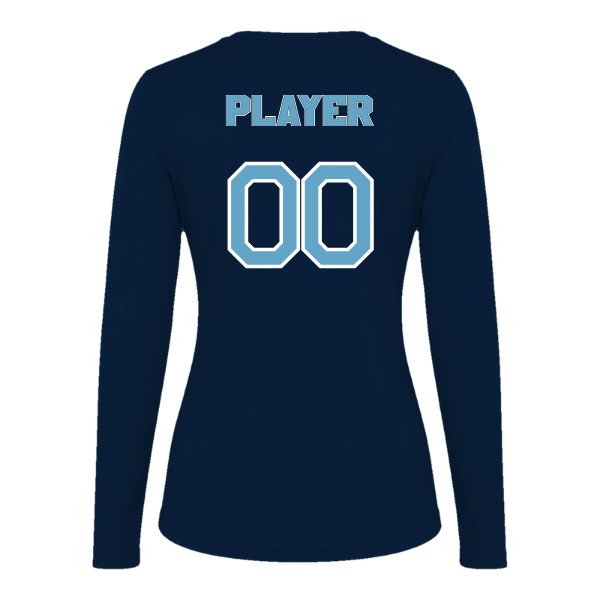 Softball Minors–McCoy Blue Vipers Vision Women's Performance Long-Sleeve Tee – Navy – back mockup
