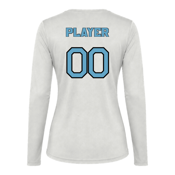 Softball Minors–McCoy Blue Vipers Vision Women's Performance Long-Sleeve Tee – White – back mockup