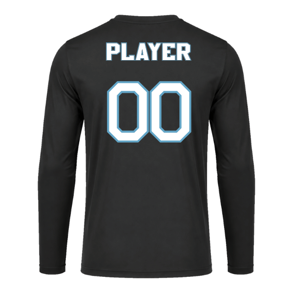 Softball Minors–McCoy Blue Vipers Youth Vision Performance Long-Sleeve Tee – Black – back mockup