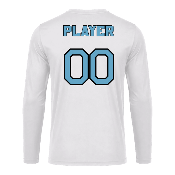 Softball Minors–McCoy Blue Vipers Youth Vision Performance Long-Sleeve Tee – White – back mockup