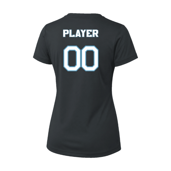 Softball Minors–McCoy Blue Vipers Vision Women's Performance Short-Sleeve Tee – Black – back mockup