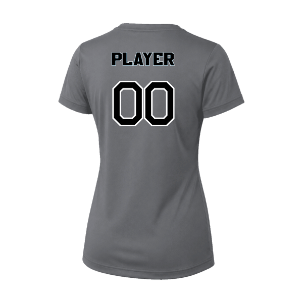 Softball Minors–McCoy Blue Vipers Vision Women's Performance Short-Sleeve Tee – Charcoal – back mockup