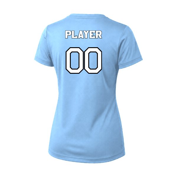 Softball Minors–McCoy Blue Vipers Vision Women's Performance Short-Sleeve Tee – Light Blue – back mockup
