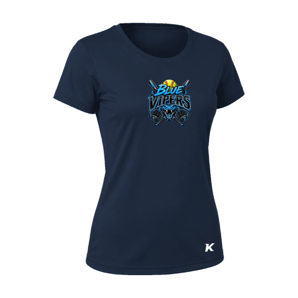 Softball Minors–McCoy Blue Vipers Vision Women's Performance Short-Sleeve Tee – Navy – front mockup
