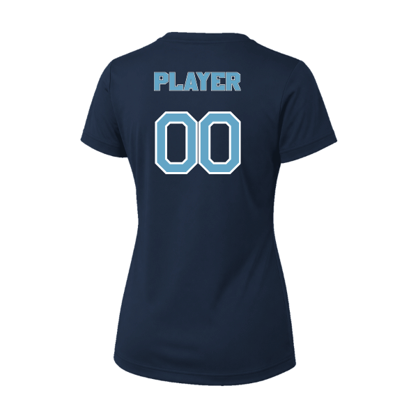 Softball Minors–McCoy Blue Vipers Vision Women's Performance Short-Sleeve Tee – Navy – back mockup