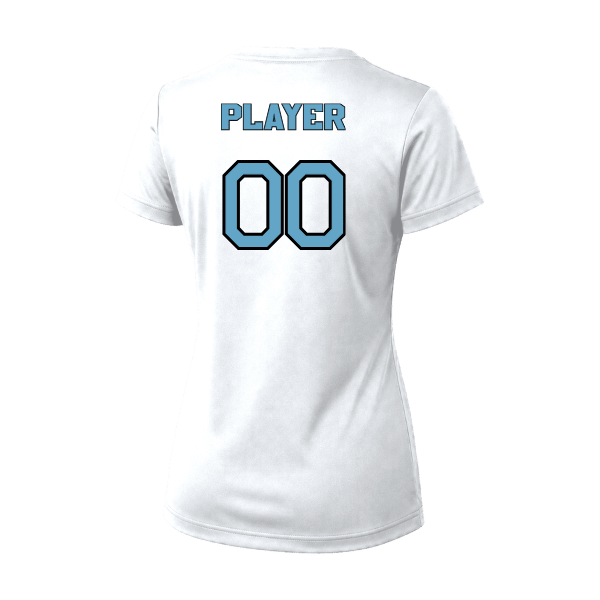 Softball Minors–McCoy Blue Vipers Vision Women's Performance Short-Sleeve Tee – White – back mockup