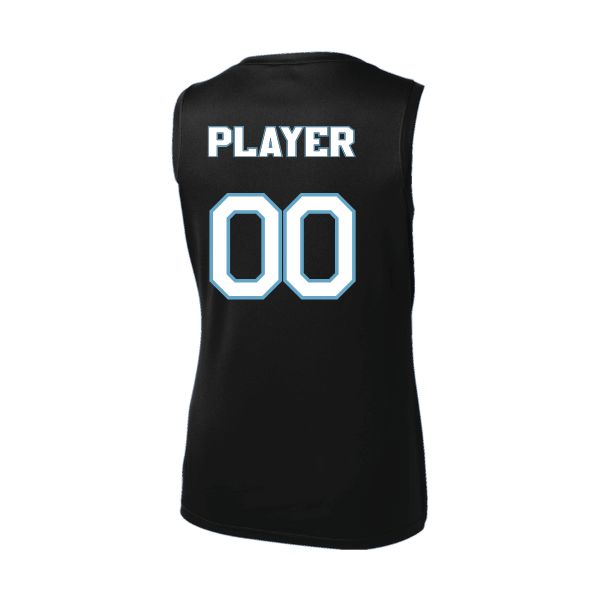 Softball Minors–McCoy Blue Vipers Women's Sleeveless PosiCharge Competitor V-Neck Tee – Black – back mockup