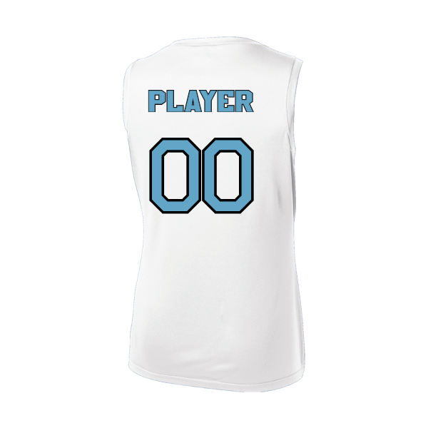 Softball Minors–McCoy Blue Vipers Women's Sleeveless PosiCharge Competitor V-Neck Tee – White – back mockup
