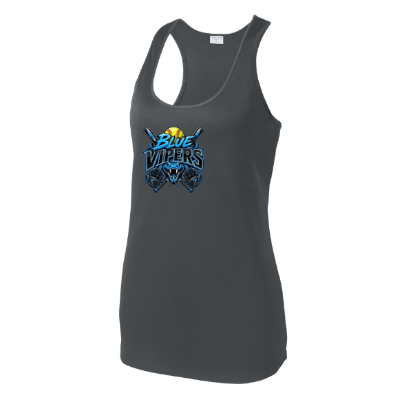 Softball Minors–McCoy Blue Vipers Women's PosiCharge Competitor Racerback Tank – Iron Gray – front mockup