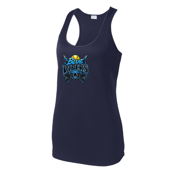 Softball Minors–McCoy Blue Vipers Women's PosiCharge Competitor Racerback Tank – True Navy – front mockup