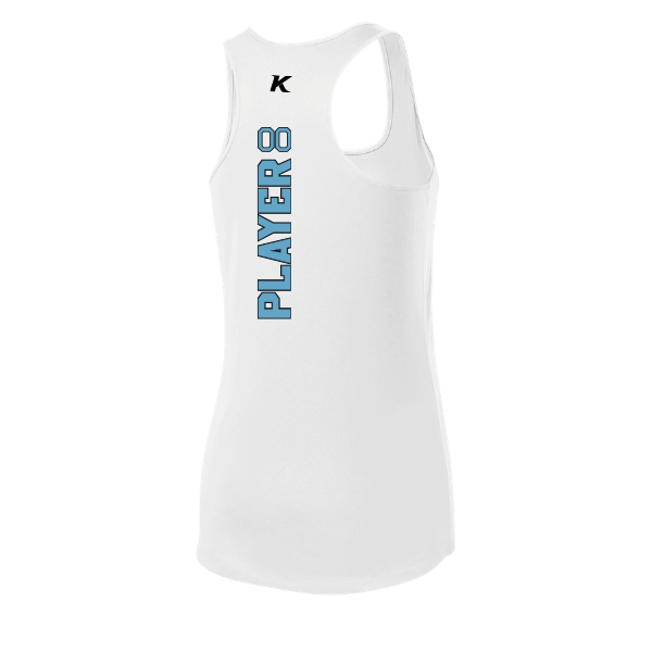 Softball Minors–McCoy Blue Vipers Women's PosiCharge Competitor Racerback Tank – White – back mockup