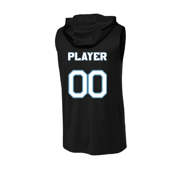 Softball Minors–McCoy Blue Vipers PosiCharge Competitor Sleeveless Hoodie – Black – back mockup
