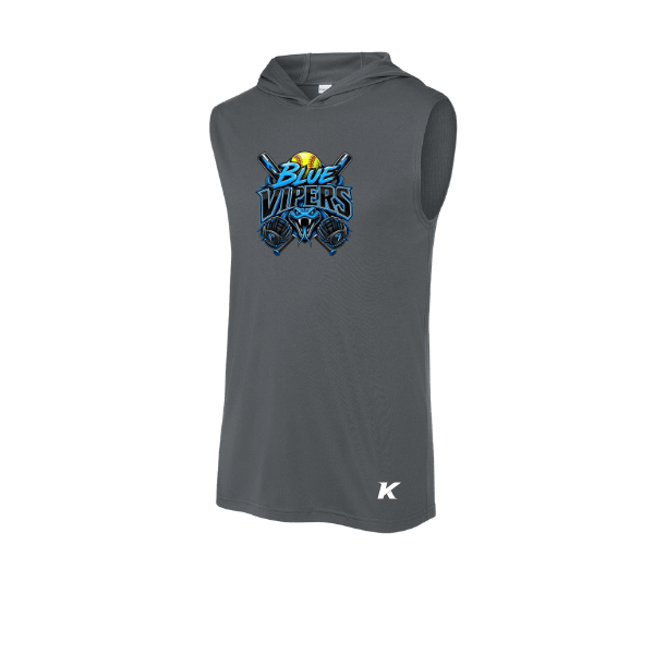 Softball Minors–McCoy Blue Vipers PosiCharge Competitor Sleeveless Hoodie – Iron Gray – front mockup
