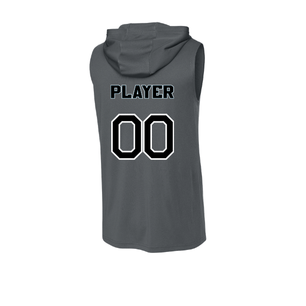 Softball Minors–McCoy Blue Vipers PosiCharge Competitor Sleeveless Hoodie – Iron Gray – back mockup