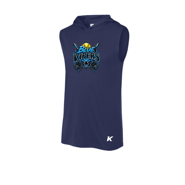 Softball Minors–McCoy Blue Vipers PosiCharge Competitor Sleeveless Hoodie – True Navy – front mockup