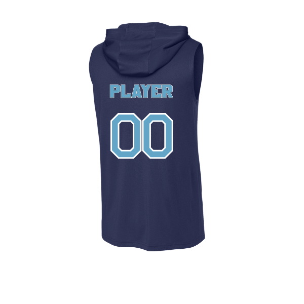Softball Minors–McCoy Blue Vipers PosiCharge Competitor Sleeveless Hoodie – True Navy – back mockup