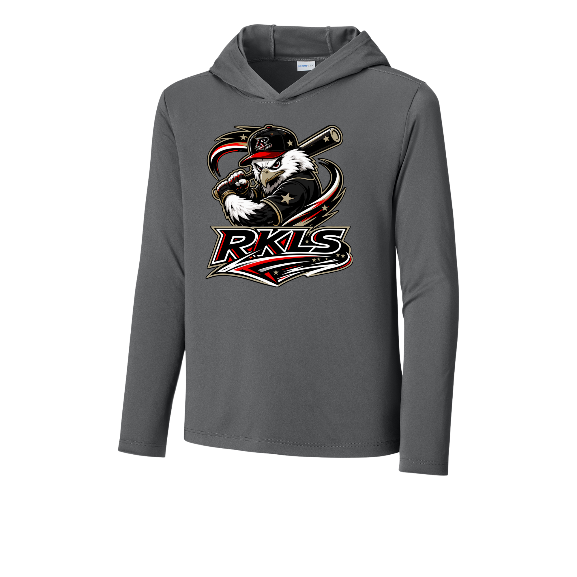 Reckless Baseball Eagle Logo Youth Posi-UV Pro Long Sleeve Hoodie | Sport-Tek YST420LSH