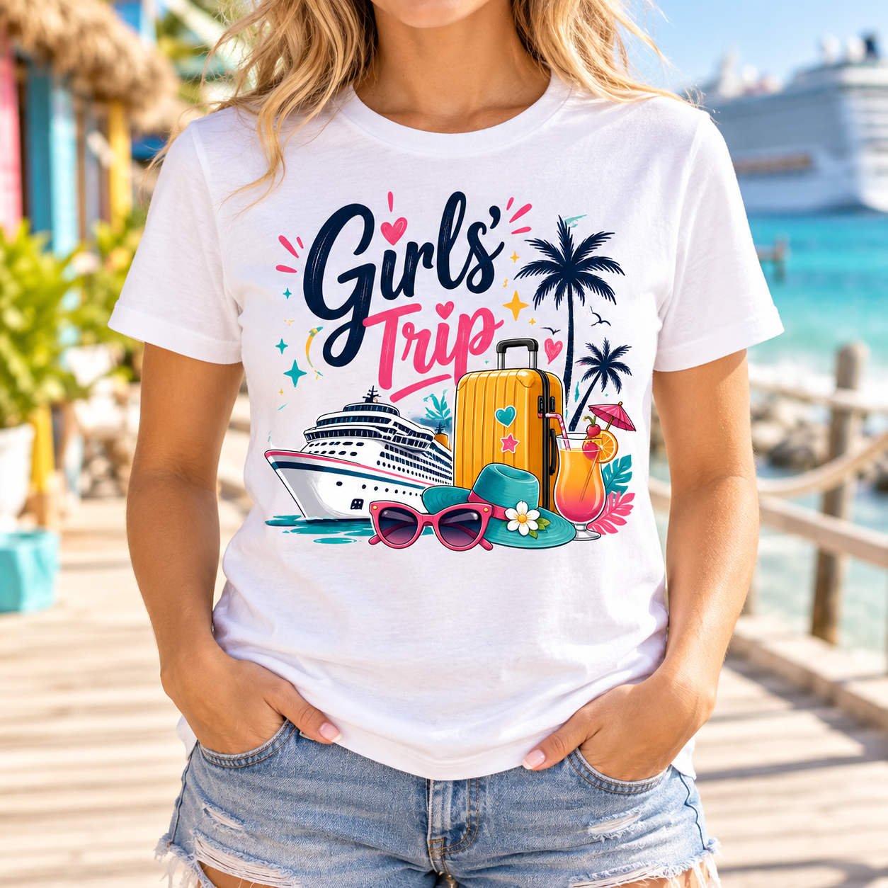 Girls Trip Cruise Vacation Graphic Tee