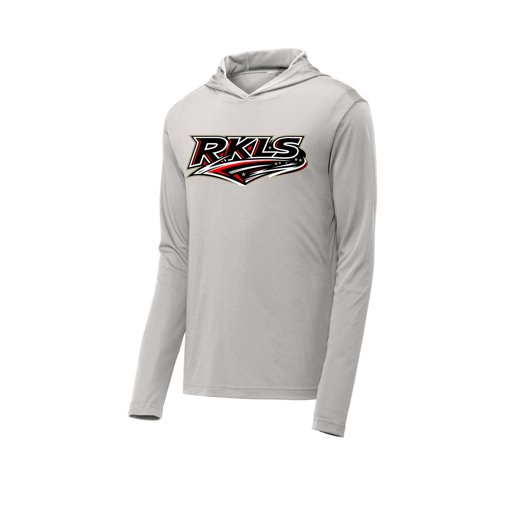 pinellas-reckless-baseball-silver-youth-performance-hooded-pullover-front-logo.png