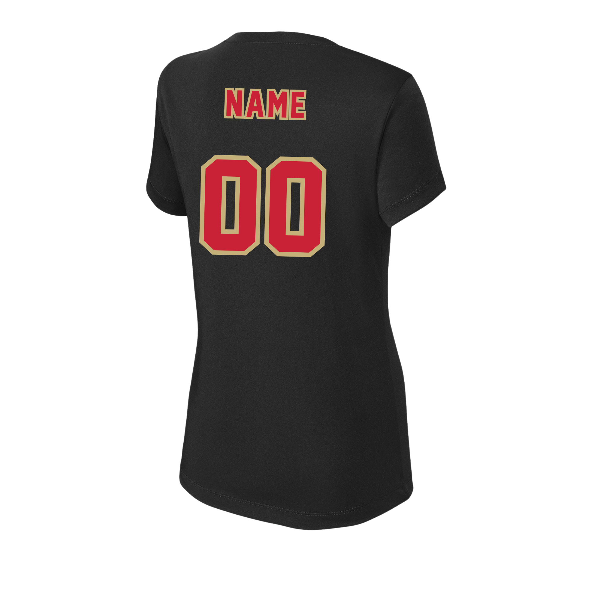 pinellas-reckless-baseball-black-womens-performance-v-neck-t-shirt-personalized-back.png