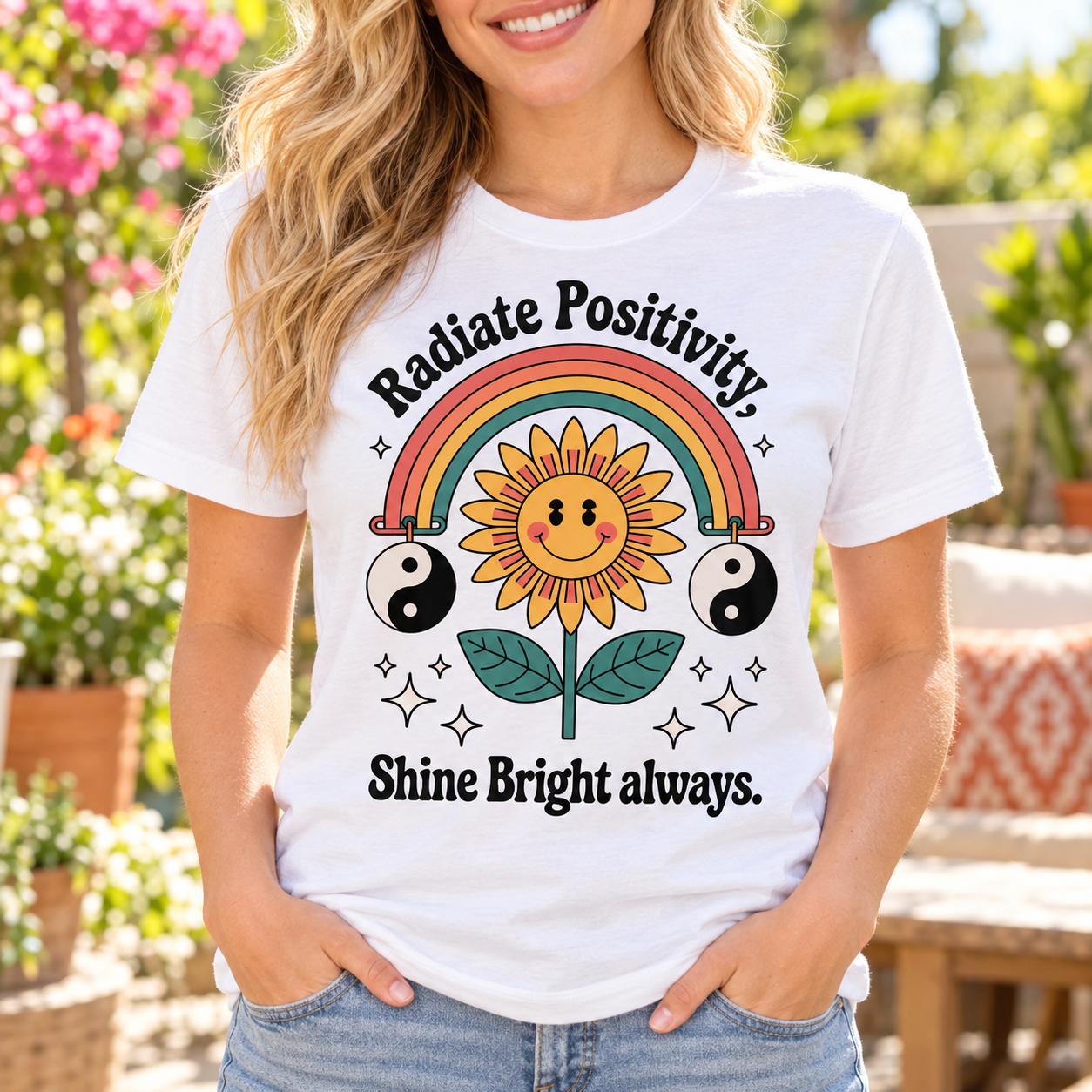 Radiate Positivity Retro Sunshine Tee