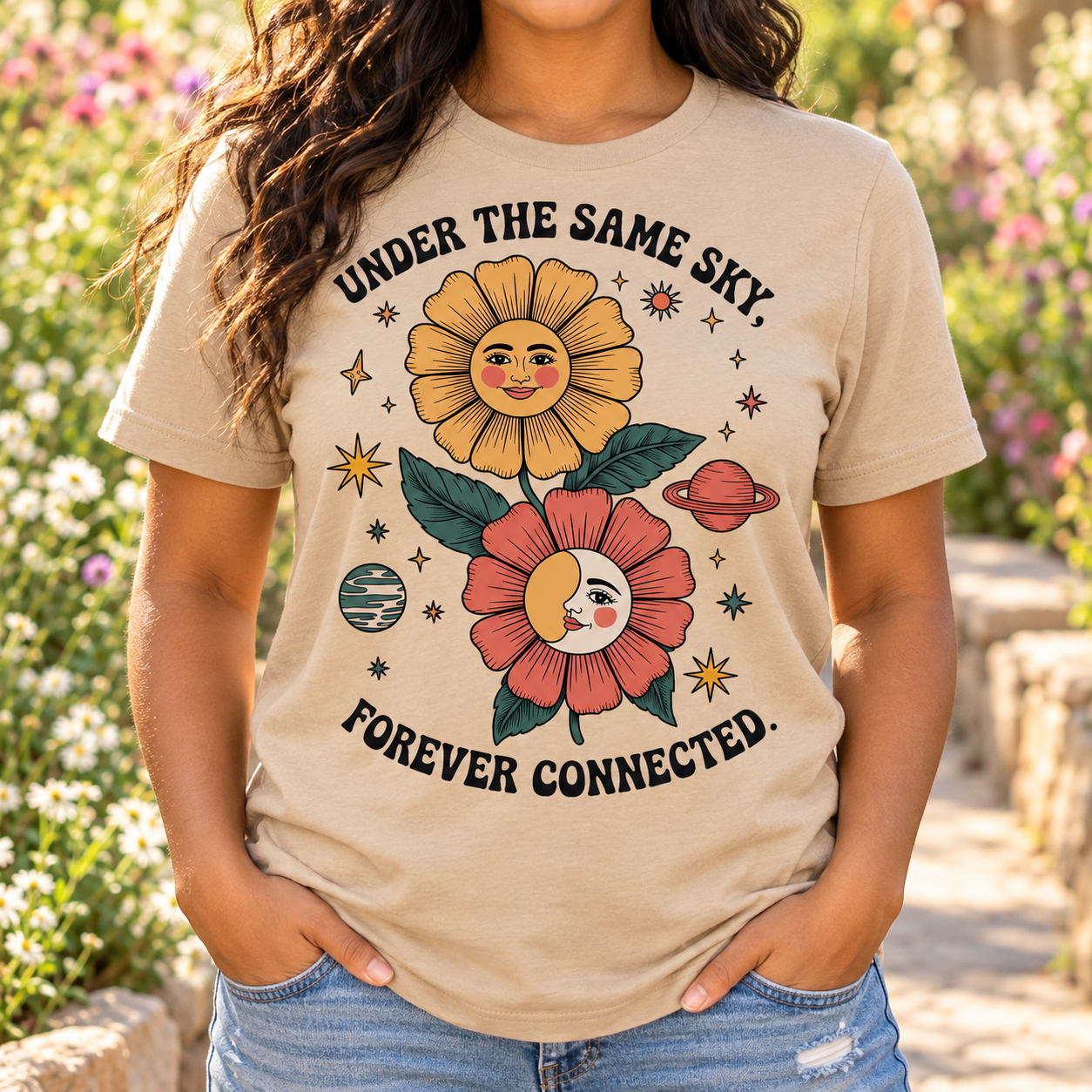 Under the Same Sky Retro Floral Tee