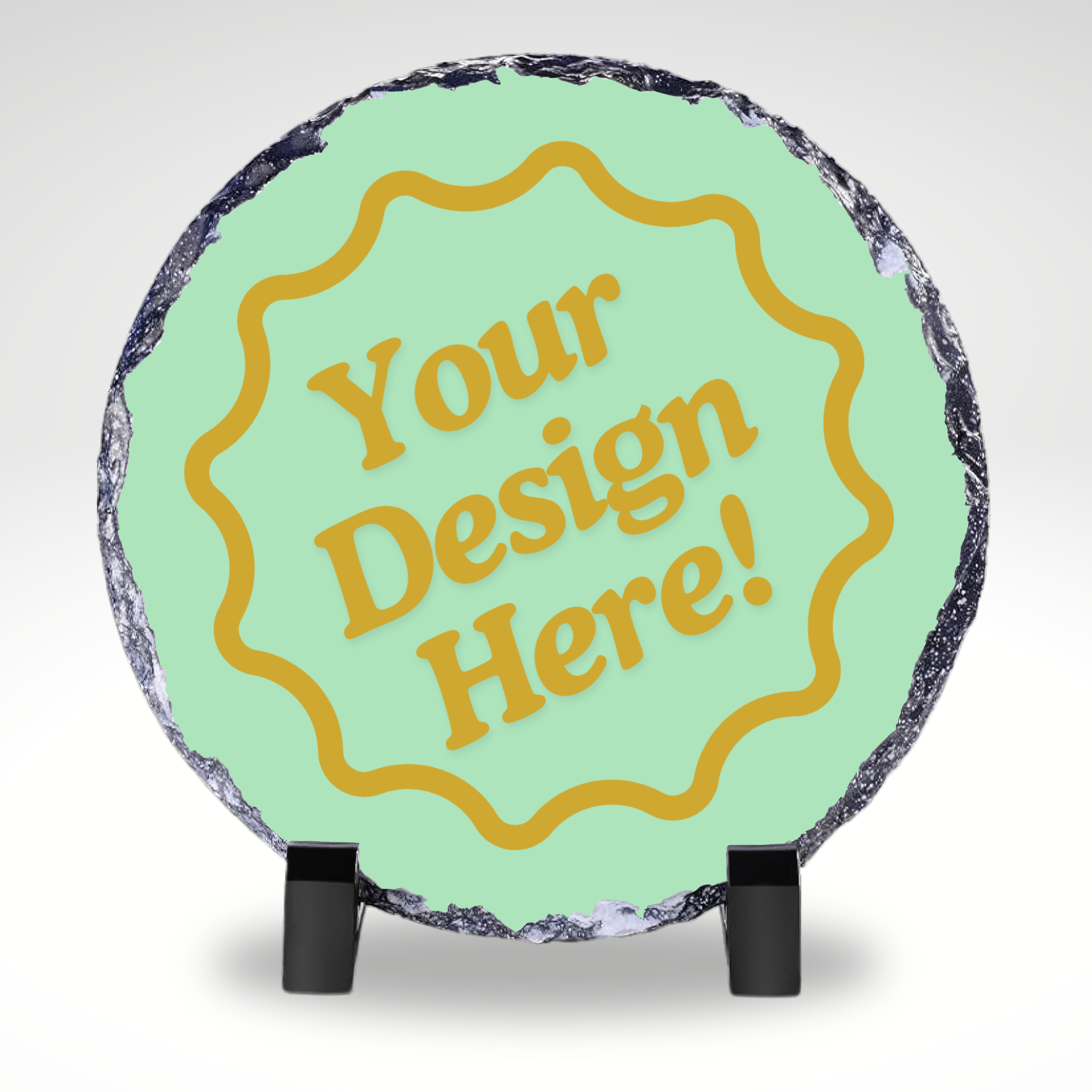 6 inch Slate Photo Plaque Round