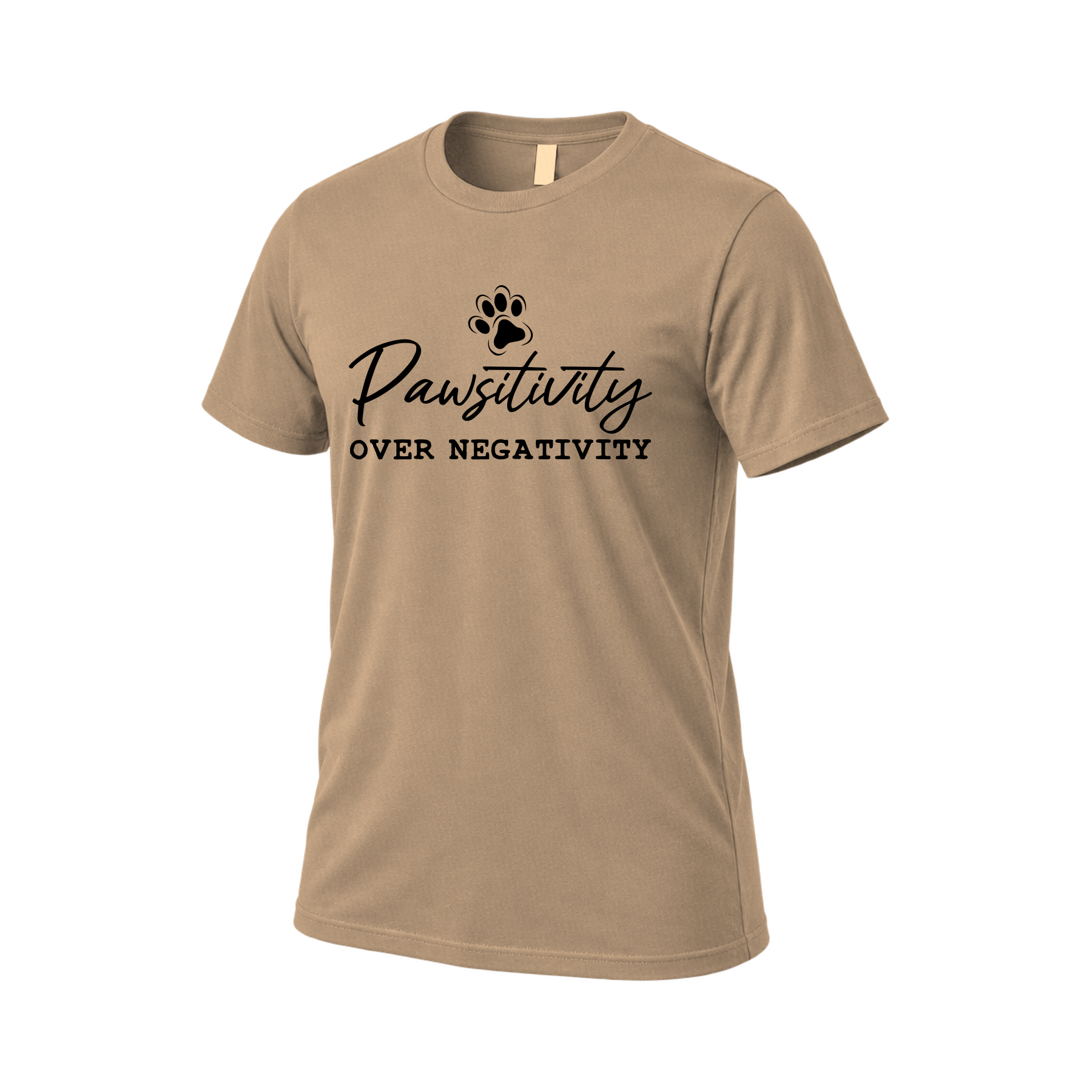 pawsitivity-over-negativity-t-shirt-bella-tan.png