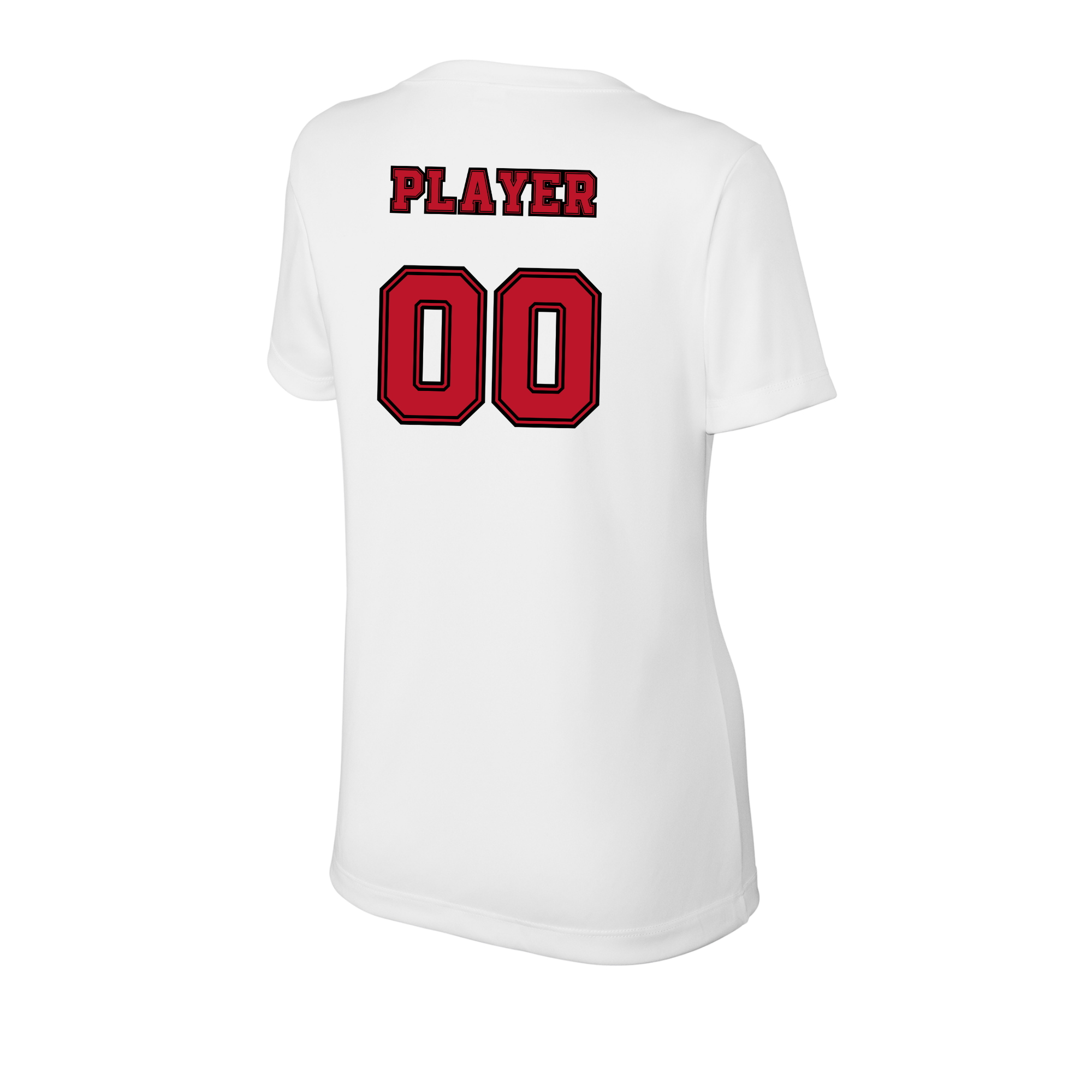 pinellas-reckless-baseball-white-womens-performance-v-neck-t-shirt-personalized-back.png