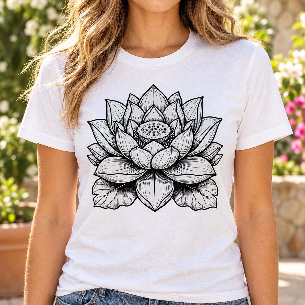 Lotus Bloom Botanical Graphic Tee