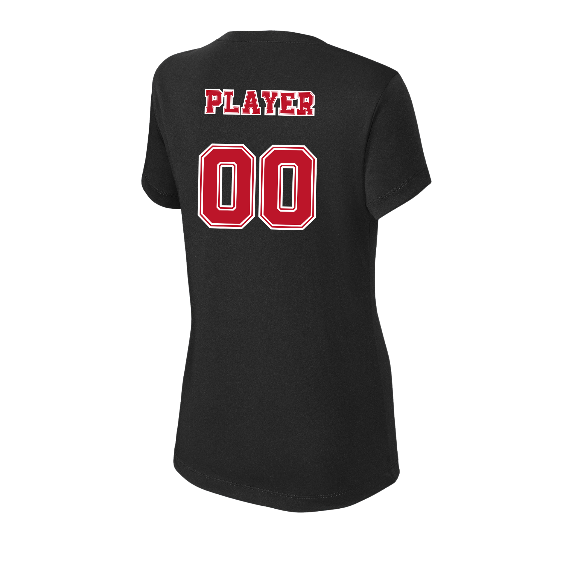 pinellas-reckless-baseball-black-womens-performance-v-neck-t-shirt-personalized-back.png