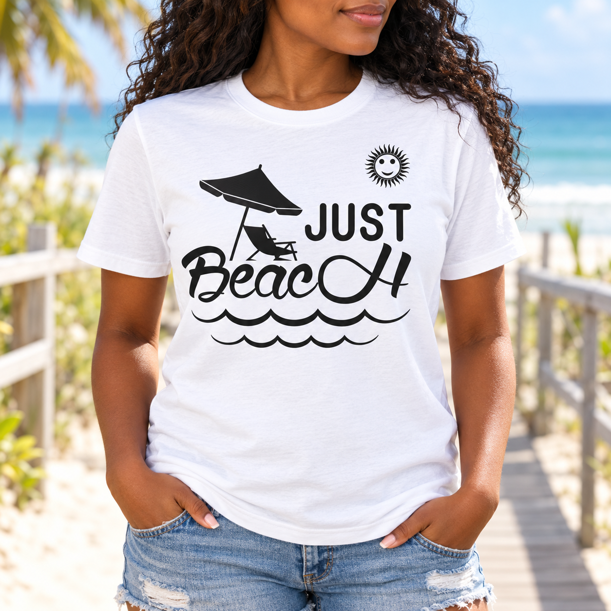Just Beach Coastal Graphic Tee