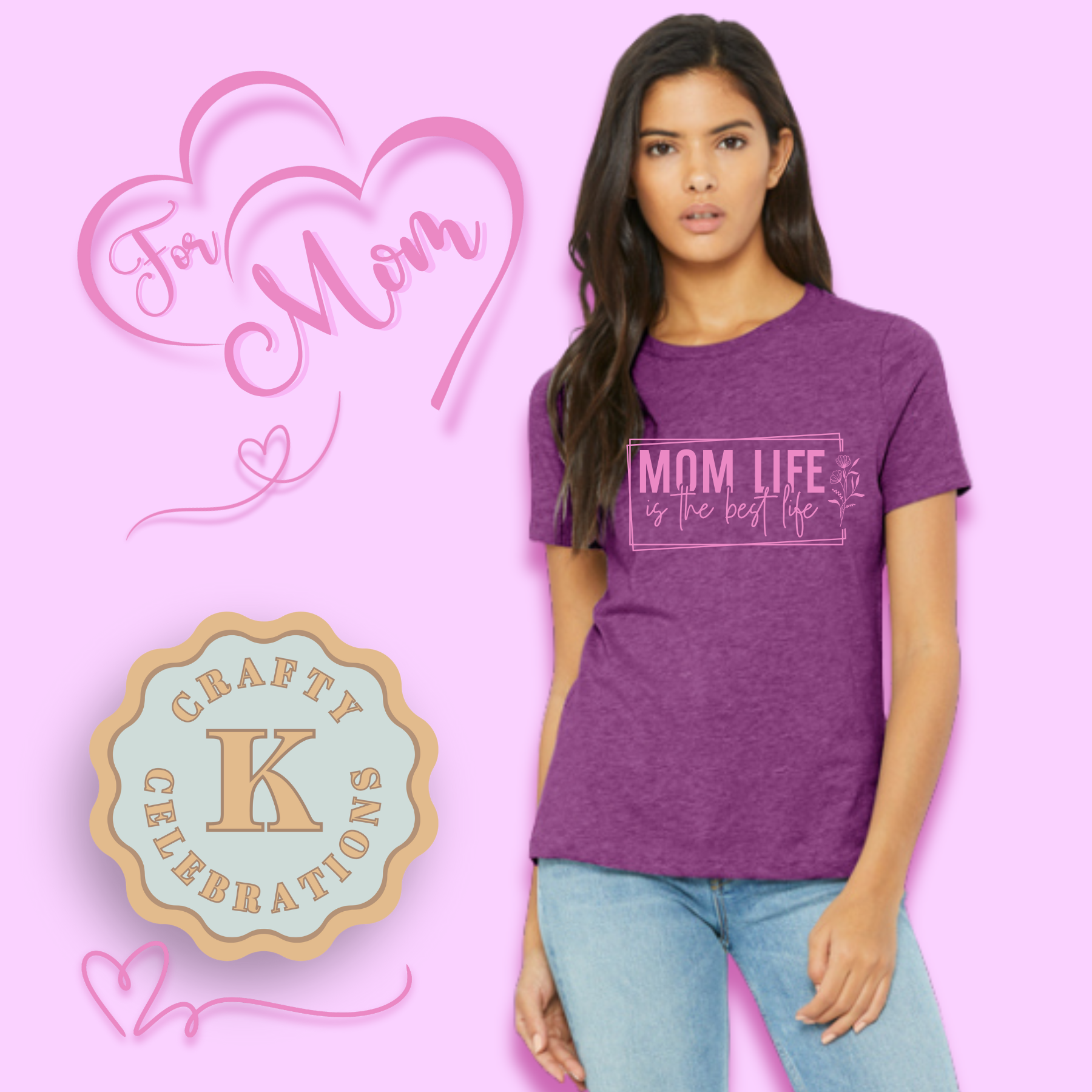 Heather Magenta 6400CVC-Mom Life is the Best Life.png