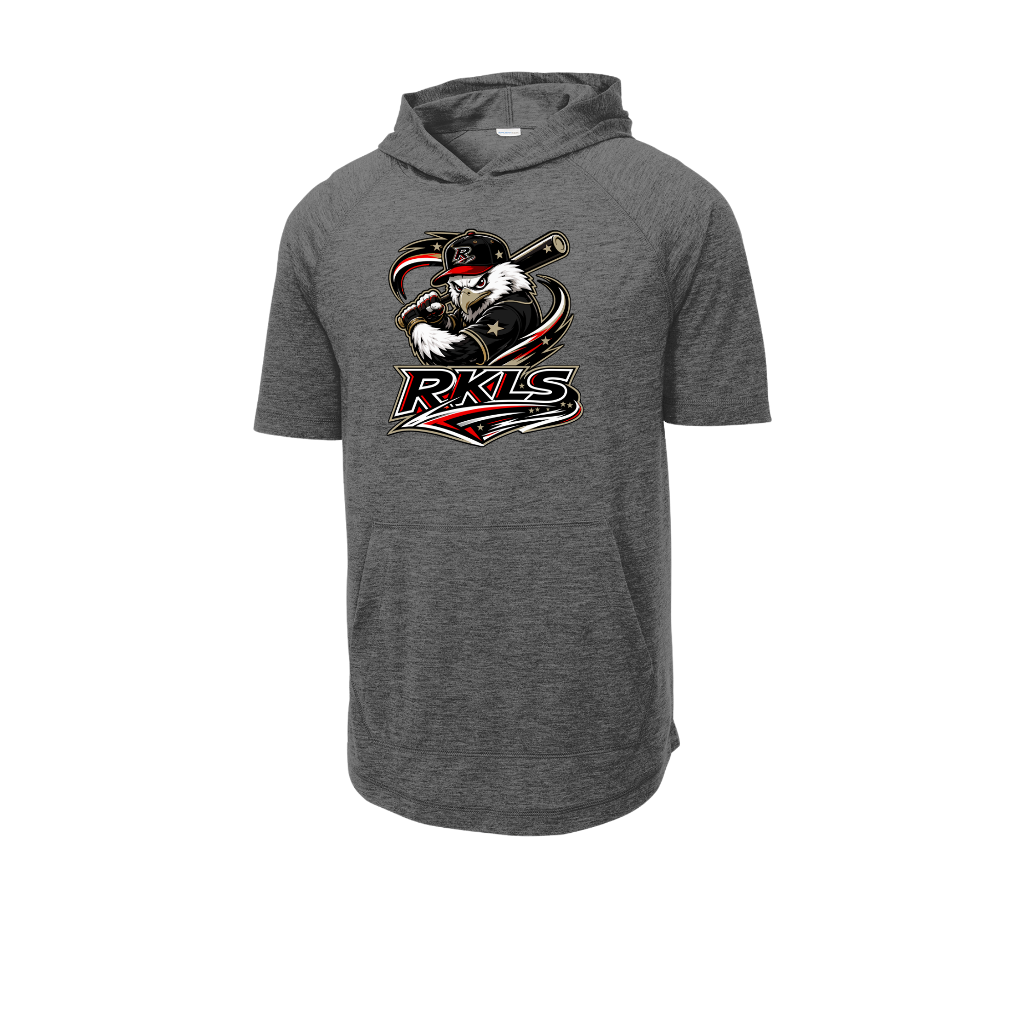 pinellas-reckless-baseball-dark-grey-heather-posicharge-tri-blend-wicking-short-sleeve-hoodie-front-logo.png