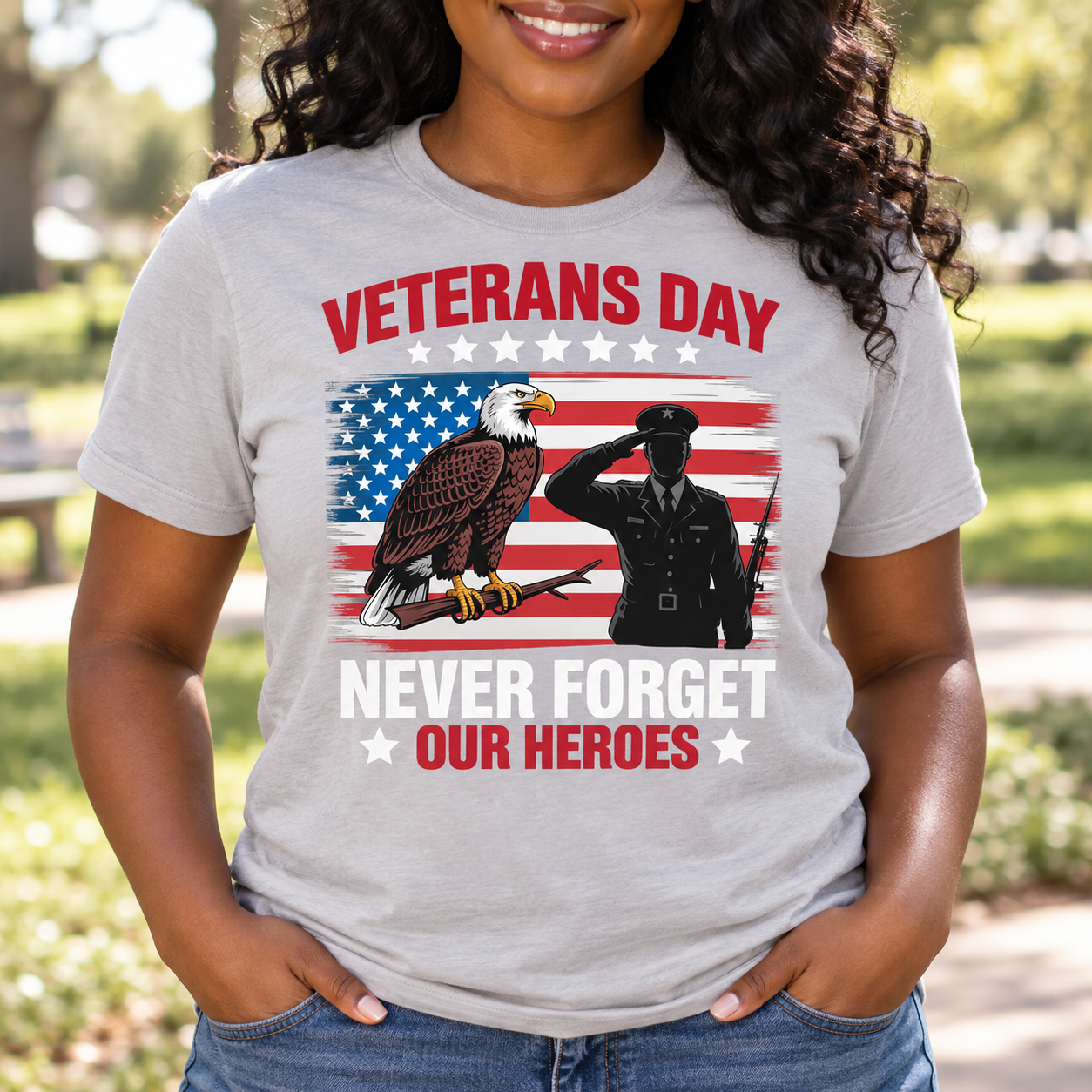 Never Forget Our Heroes Veterans Day Tee