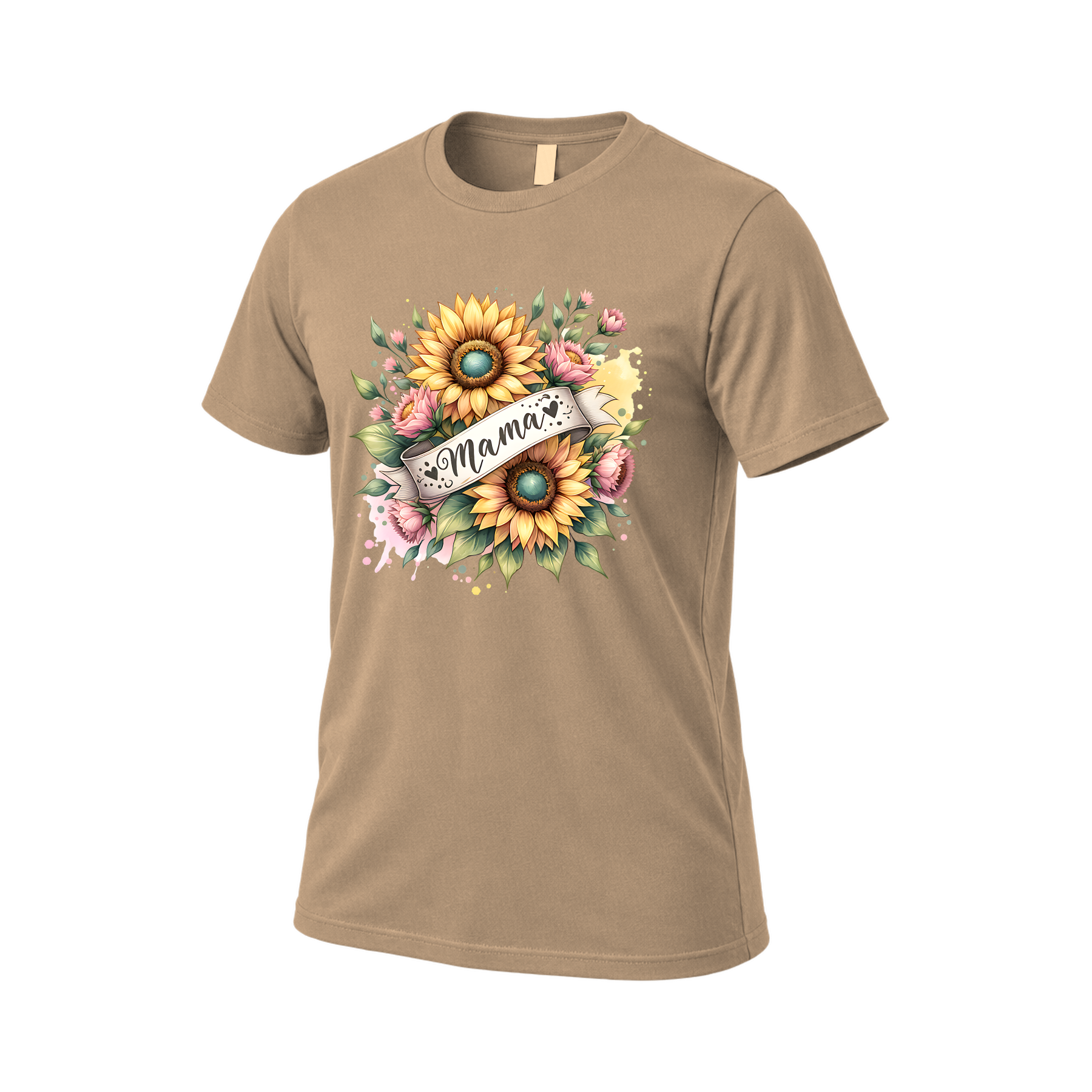 mama-sunflower-t-shirt-bella-tan.png