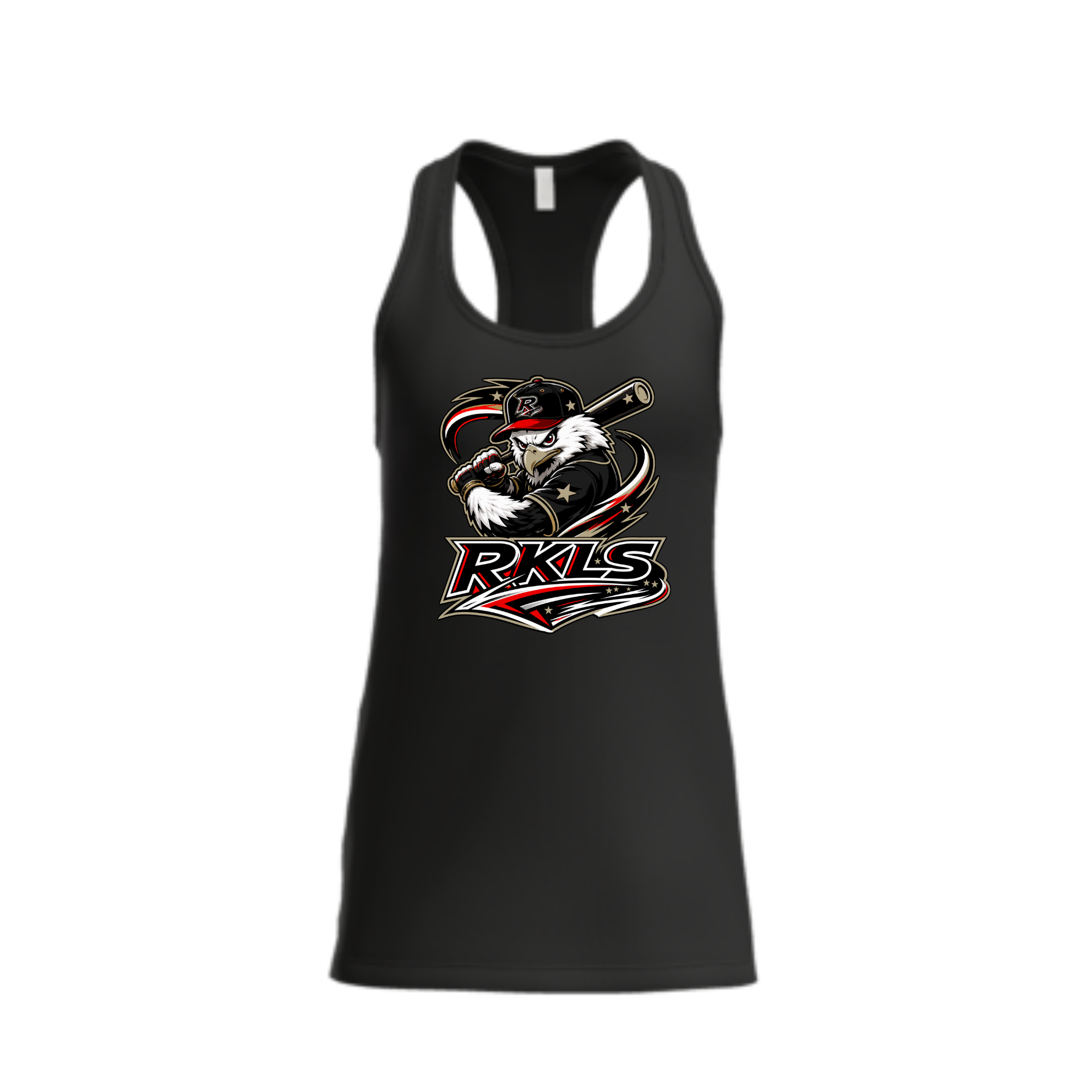 pinellas-reckless-baseball-black-womens-jersey-racerback-tank-front-logo.png