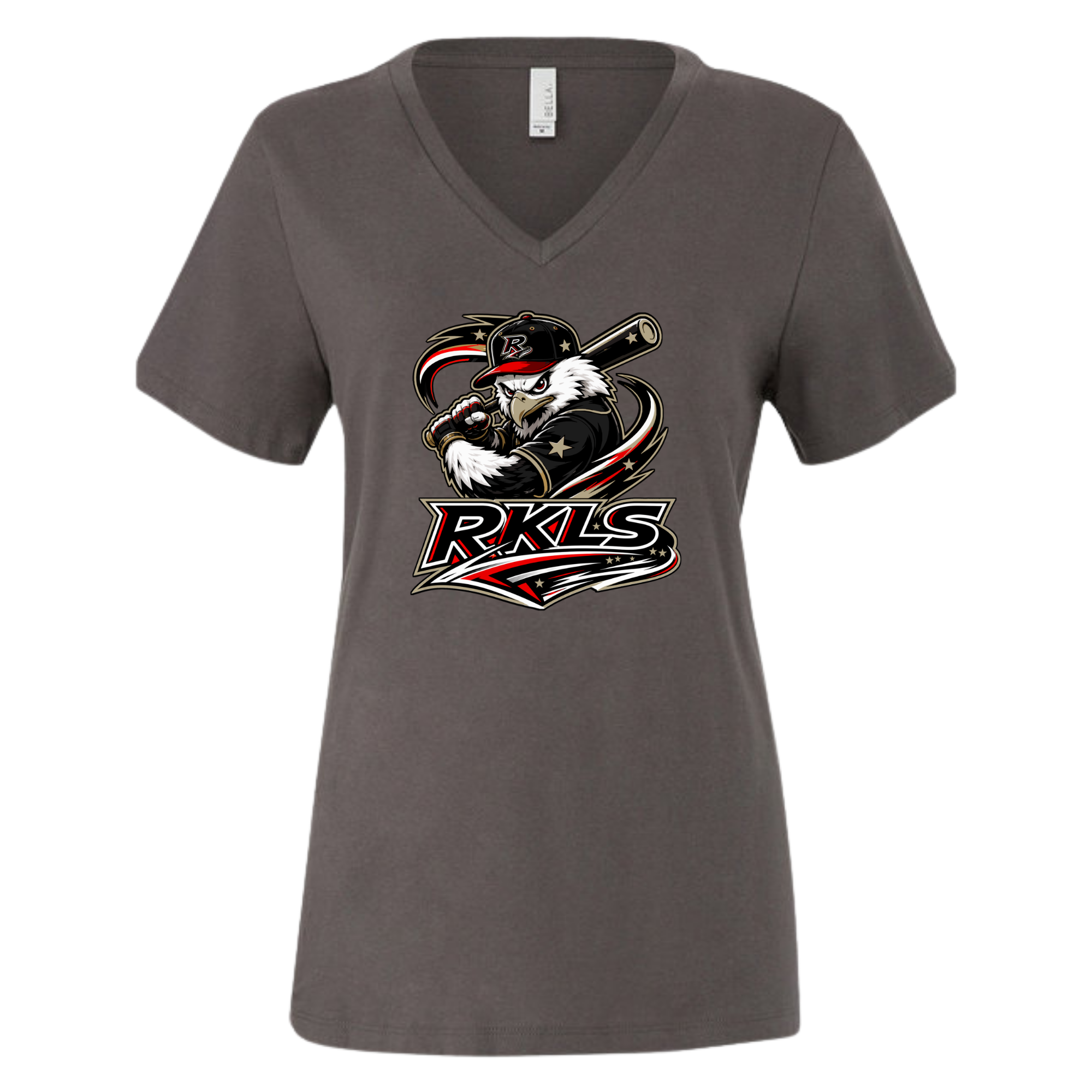 pinellas-reckless-baseball-dark-gray-womens-jersey-v-neck-t-shirt-front-logo.png