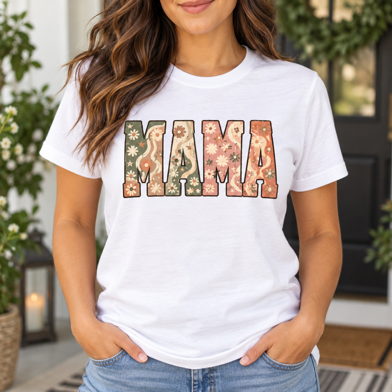 Retro Daisy Mama Floral Tee