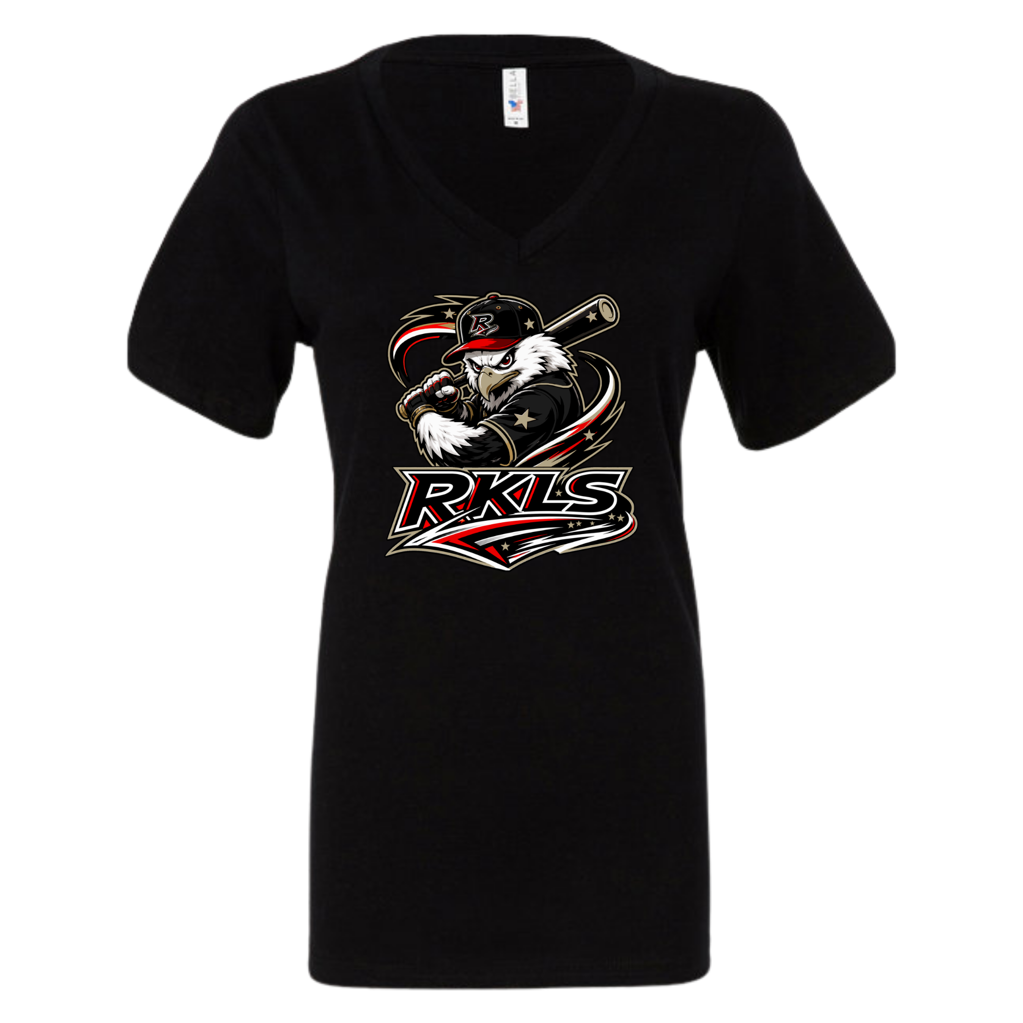 pinellas-reckless-baseball-black-womens-jersey-v-neck-t-shirt-front-logo.png